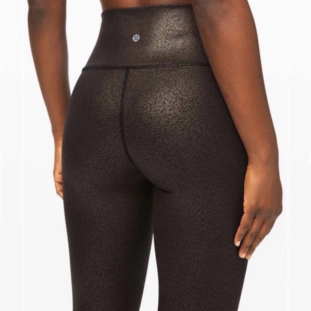 Lululemon Wunder Under High-Rise Metallic Bronze Tight leggings Size 4